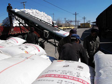 临河站铁路货场组织职工加班加点抢装抢卸化肥